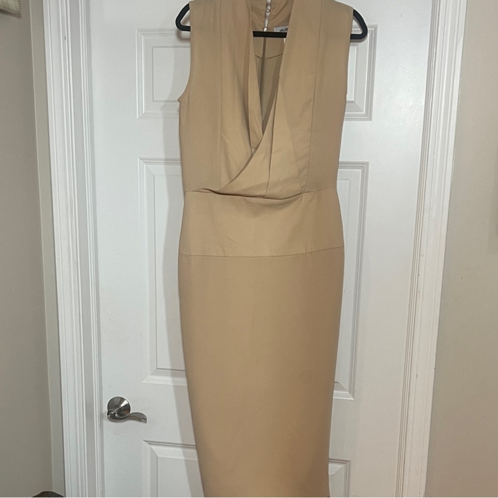 Maurie + Eve Elegant Tan Sleeveless Dress